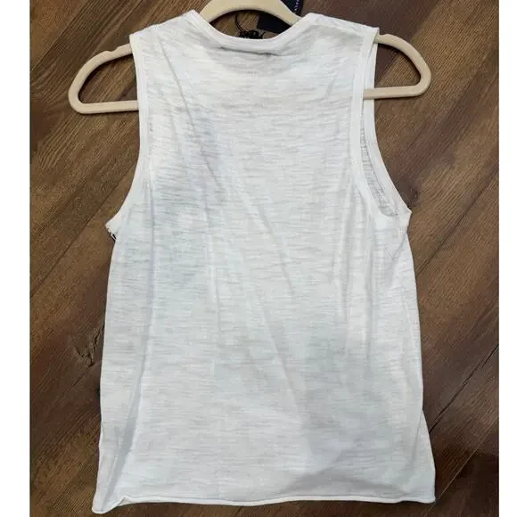 Skull Cashmere Muscle Tank with Skull Print in White size Small - Picture 6 of 9